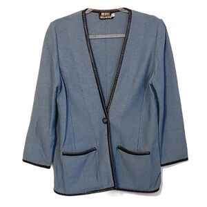 Don Sayres | Vintage Cardigan w/ Leather Trim (Size 6)